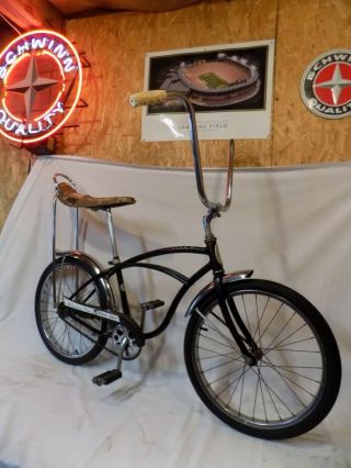 1966 Schwinn Stingray Black Banana Seat Muscle Bike S7 Slik Typhoon Bicycle 60s