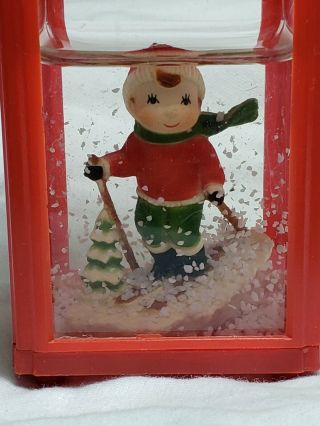 Adorable Vintage Christmas Lantern Style Snow Globe