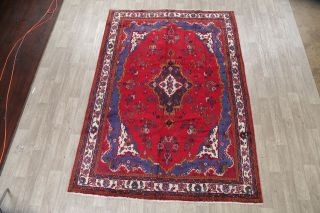Vintage 7x10 Malayer Red Oriental Wool Area Rug Hand - Knotted Medallion Carpet 3