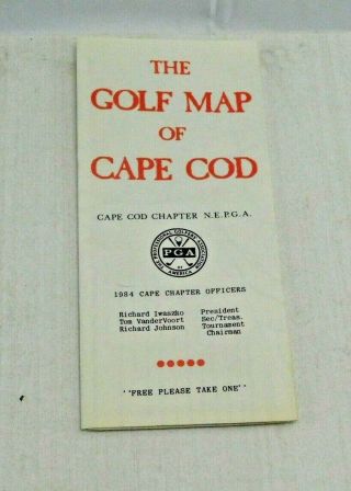 The Golf Map Of Cape Cod - Vintage Brochure 1984 Pga