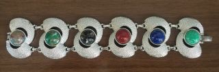 Vintage Sarah Coventry Multi - Color Stone Bracelet 7”
