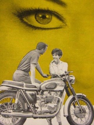 1965 Triumph Bonneville Eye Catching Print Ad - 8.  5 X 11 " 3/4 Page