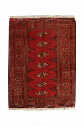 3x4 Oriental Vintage Wool Handmade Traditional Carpet Geometric Rustic Area Rug