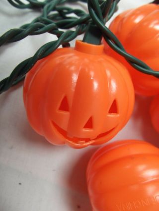 Vtg Set 20 Halloween Pumpkin Cut Out Flash Mini String Plastic Light Cover 2in