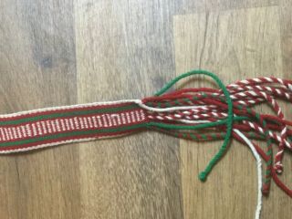 Vintage Navajo CHILDREN ' Hand Woven Spun Wool Fringed Sash Wrap Belt 48” x 1 1/2 3