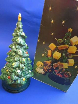 Vintage Avon Ceramic Christmas Tree 9 x 3.  75 Pomander Tidbit Tree and Base ONLY 2