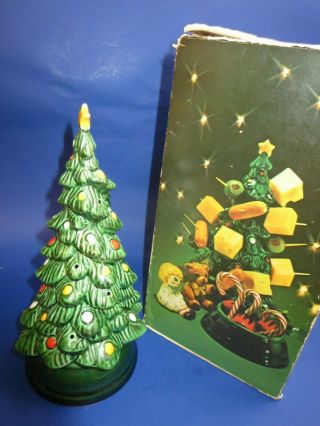 Vintage Avon Ceramic Christmas Tree 9 x 3.  75 Pomander Tidbit Tree and Base ONLY 3