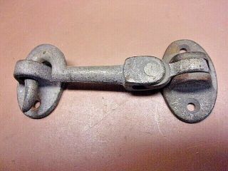 Small Vintage Galvanized Hook And Eye Latch 4.  5 Cast Iron Rustic Hardware Lock