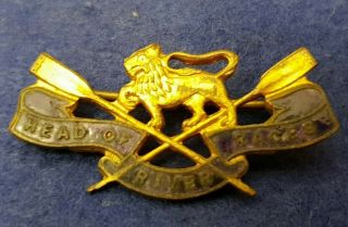 Vintage Old Head Of River Races Badge Crossed Oars & Lion