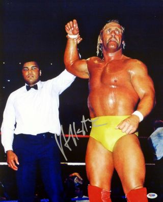 Hulk Hogan Autographed Signed 16x20 Photo Wwe With Muhammad Ali Psa/dna 15227