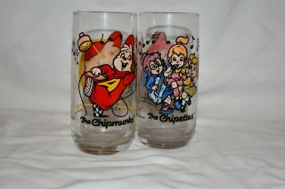 2 Vintage1985 Alvin And The Chipmunks & Chipettes Glasses