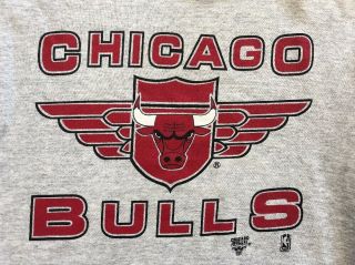 Vintage 80’s 90’s Chicago Bulls Sweatshirt XL Heather Gray NBA Basketball 2