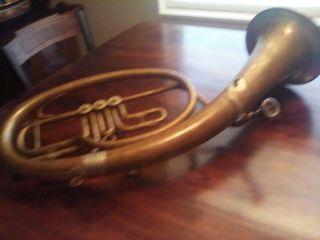 Antique German - Made Upright Baritone In Brass With German Silver