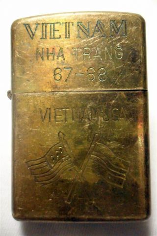 Vintage VietNam War Zippo NHA TRANG 67 - 68 Lighter 2
