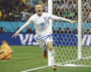 Wayne Rooney Signed Autographed 8x10 Photo England Goal Celebration Pic,  Proof