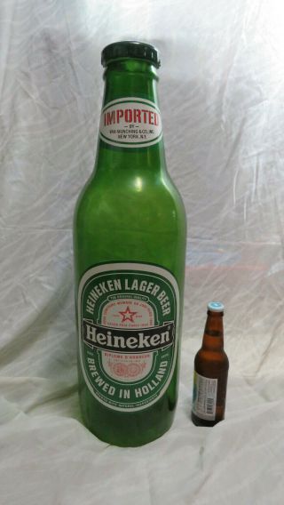 Vintage Huge 23 " Tall Heineken Beer Bottle Bank
