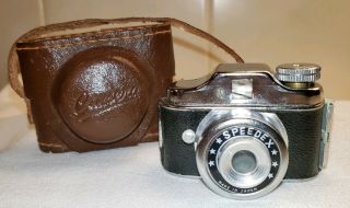 Vintage Mini Speedex Camera With Leather Case And Film