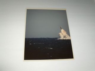 Vintage Nasa Usn U.  S.  Navy Trident Missile Launch From Water Kodak Color Photo