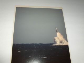 VINTAGE NASA USN U.  S.  NAVY TRIDENT MISSILE LAUNCH FROM WATER KODAK COLOR PHOTO 3
