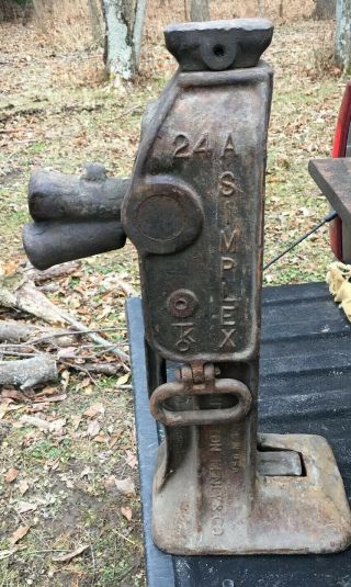 Simplex 24a Railroad Jack 15 Ton 18” Lift Templeton And Kenly