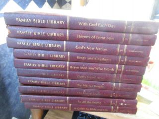 Vintage Family Bible Library Set Of 10 Complete Hc 1971 Guc