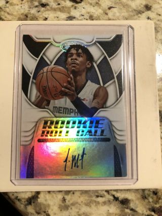 2019 - 20 Panini Certified Ja Morant Rc Roll Call Autograph Grizzlies Hot Rookie