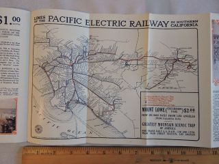 Rare 1912 Brochure Map Pacific Electric Railway Los Angeles Venice California 3