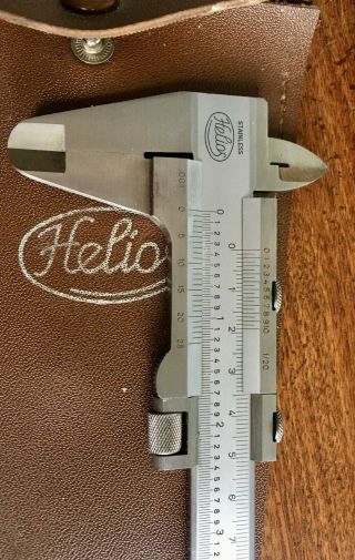 Vintage Helios 6” Vernier Caliper, .  001” With Leather Pouch Germany