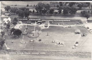 1950s? Vintage Rppc Airview Santa Clause Town Amusement Park Anoka Minnesota