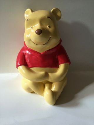 Vintage Disney Winnie The Pooh Ceramic Coin Bank With Plug Stopper Piggy Bank