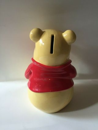 Vintage Disney Winnie the Pooh Ceramic Coin Bank with Plug Stopper Piggy Bank 2