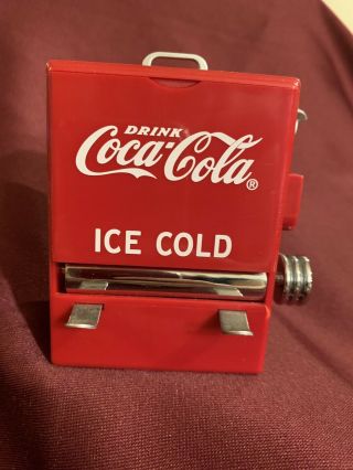 Vintage 1995 Coca - Cola Red Vending Machine Toothpick Dispenser Coke Soda