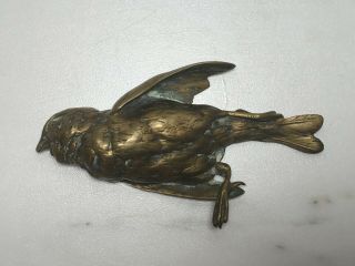 Antique Susse Frères French Bronze Dead Sparrow By Paul Comolera