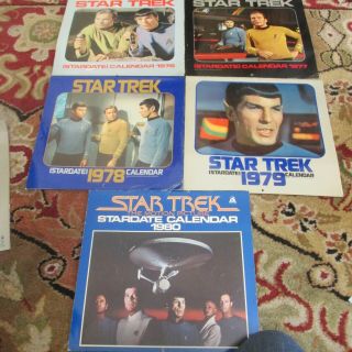Star Trek Vintage Calendars 1976 - 1980 With Bonus 25th Anniversary Calendar