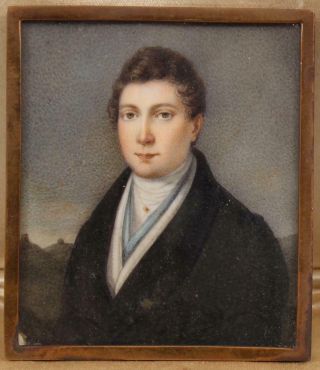19thC Antique,  Moritz von Schwind,  Miniature Portrait Painting,  Young Gentleman 3