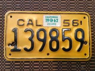 1956 California Motorcycle License Plate