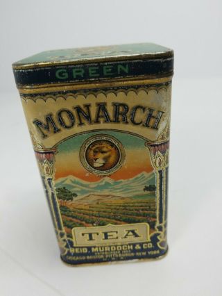 Vintage 1923 Monarch Black Tea Tin Reid Murdoch Crisp Graphics 2