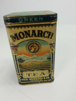 Vintage 1923 Monarch Black Tea Tin Reid Murdoch Crisp Graphics 3