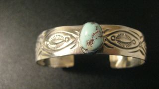 Vintage Ben Begaye Navajo Sterling Silver Turquoise Cuff Bracelet