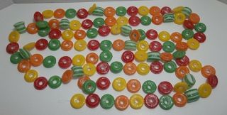 Vintage Candy Blow Mold Christmas Tree Garland 120 " Sugar Coated Peppermints