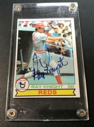 1979 Topps Ray Knight Signed Autographed Vintage Card W/case