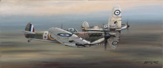 Ltd Edition Aviation Print In Defence Of Britain By Philip E West (spitfire)