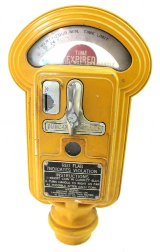 Vintage Duncan Miller Model 50 Parking Meter 1 Cent Penny Only Yellow