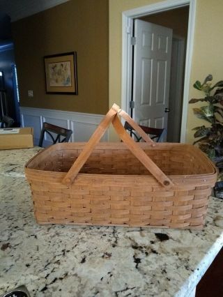 Longaberger Large Vintage Gathering Basket With Double Handles