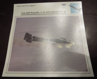 Fairchild Republic A - 10 Thunderbolt Military Airplane Photo Card Specifications