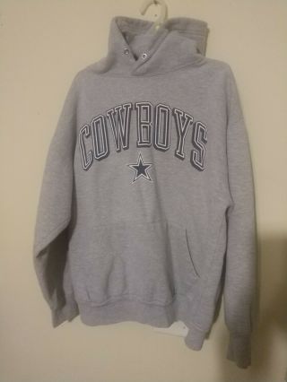 Dallas Cowboys Hoodie Sweatshirt Gray Officially Licensed Nfl Medium Vintage