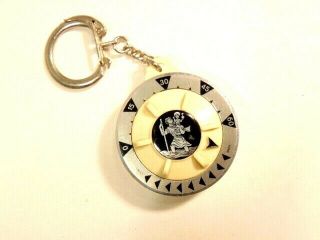 Vintage Key Chain With " Memo Park " Dial / St.  Christopher In Center