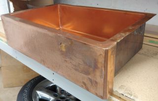 Sinkology Single Bowl Kitchen Sink Antique Copper Farmhouse Apron Front 32 In