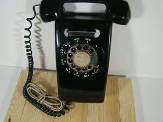 Vintage Black Western Electric Bell System Rotary Wall Telephone 554 1966