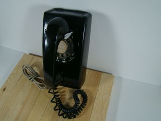 Vintage Black Western Electric Bell System Rotary Wall Telephone 554 1966 3